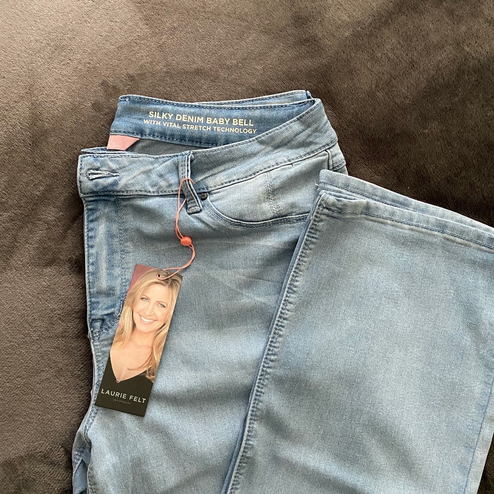 Laurie Felt Silky Denim Baby Bell Bootcut, Size L